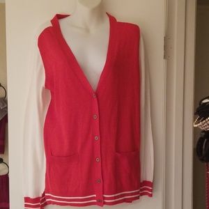 Red and White Cardigan